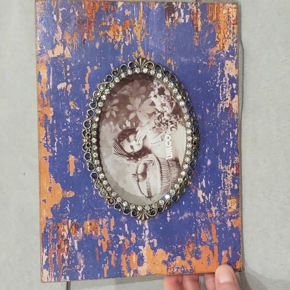 Purple and brown frame with diamond bling